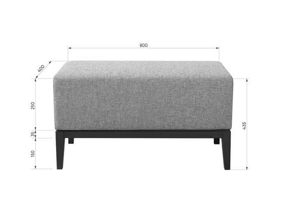 Банкетка Fjord 80 см (светло-бежевый FiberGuard, бук)