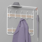 Вешалка настенная 8 крюч, двухъярусная, 60х22х57.5 см, сталь, ЗМИ, ВСП 22В  Б, бел