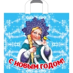 Пакет ПЭ с петлевой ручкой 34*38см «Зимняя фея» Артпласт