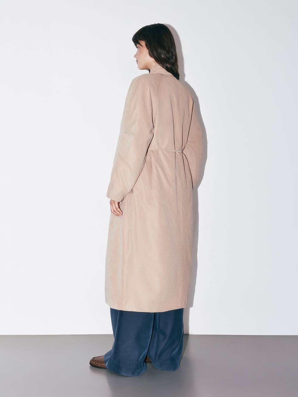 Пальто утепленное на запах "Беж" женское