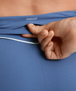 OYSHO Легинсы Comfortlux с высокой талией и окантовкой длиной 65 см до щиколотки, синий