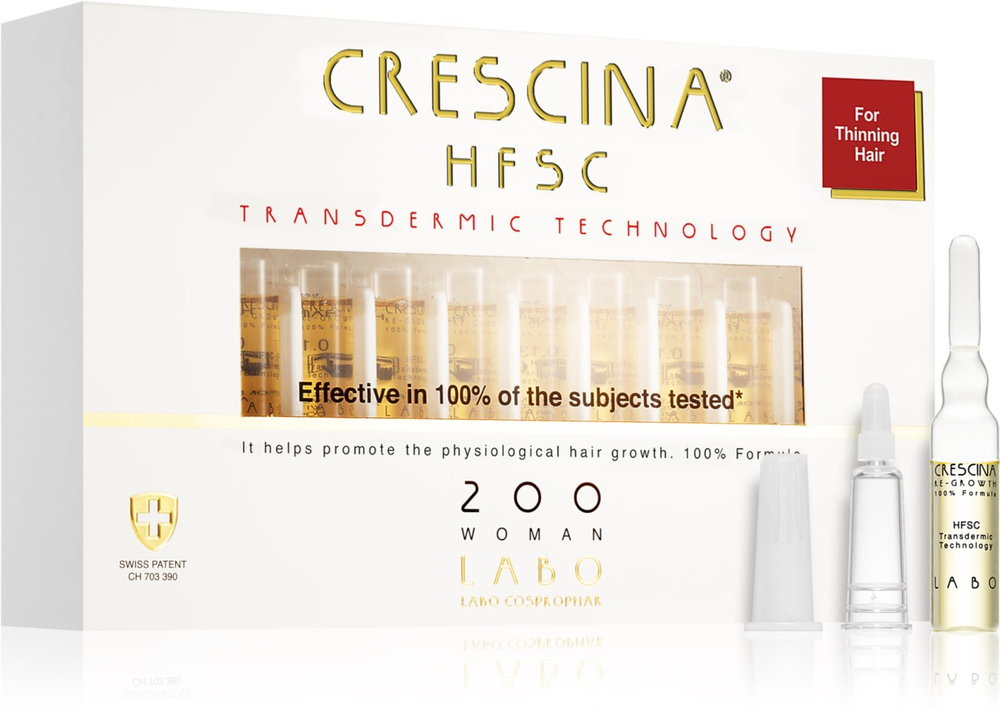 Crescina Transdermic 200 Re-Growth - уход, поддерживающий рост волос для женщин /   20x3,5  ml  / GTIN 8051417813617