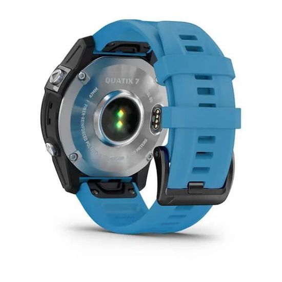 Умные часы Garmin Quatix 7 с синим силиконовым ремешком