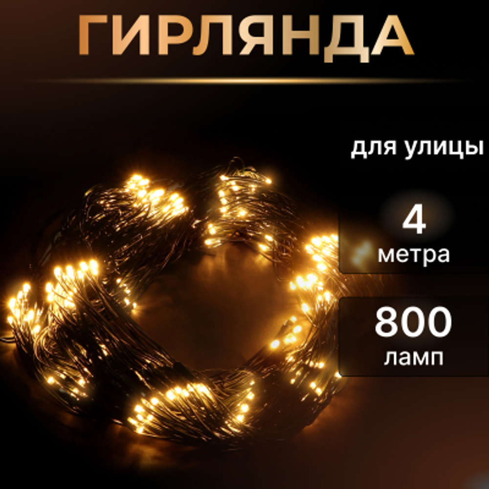 Электрогирлянда уличная Reason 800 LED 400х200 см без стартового шнура