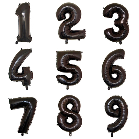 Летающие фольгированные цифры черный (66 см)