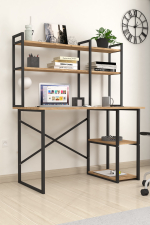 Стол письменный с настольной полкой 120х60 - сосна