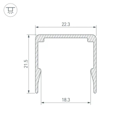 Профиль WPH-FLEX-2020-1000 ANOD (Arlight, Алюминий) 062627