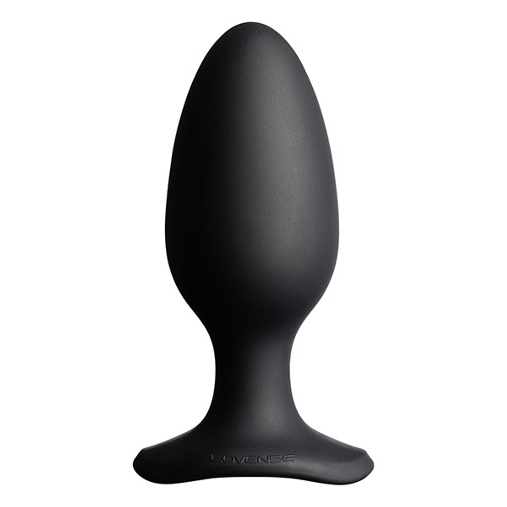 Черная анальная вибропробка 5,7см с управлением через приложение Lovense Hush 2 Anal Vibrating Butt Plug Size L Black