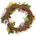 Цветы искусственные венок «Фантазия» 42см нежно-белый