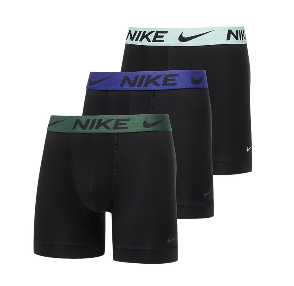 Боксерки теннисные Nike Dri-Fit Essential Micro Brief 3P - black mint/deep royal blue/fir green