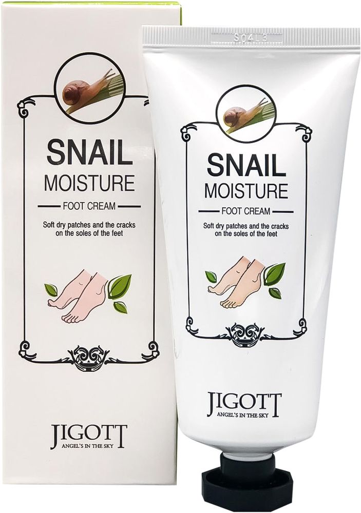 Jigott Увлажняющий крем для ног с экстрактом слизи улитки Snail Moisture Foot