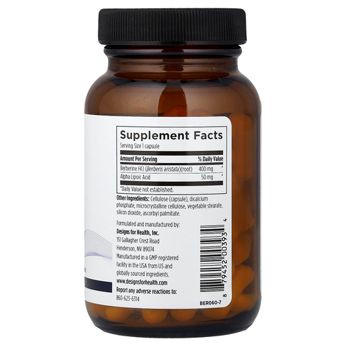 Designs For Health, Berberine Synergy™, 60 Vegetarian Capsules