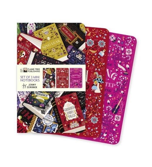 Bloknot \ Блокнот \ Notebook  Book Lovers by Jenny Zemanek Set of 3 Mini Notebooks