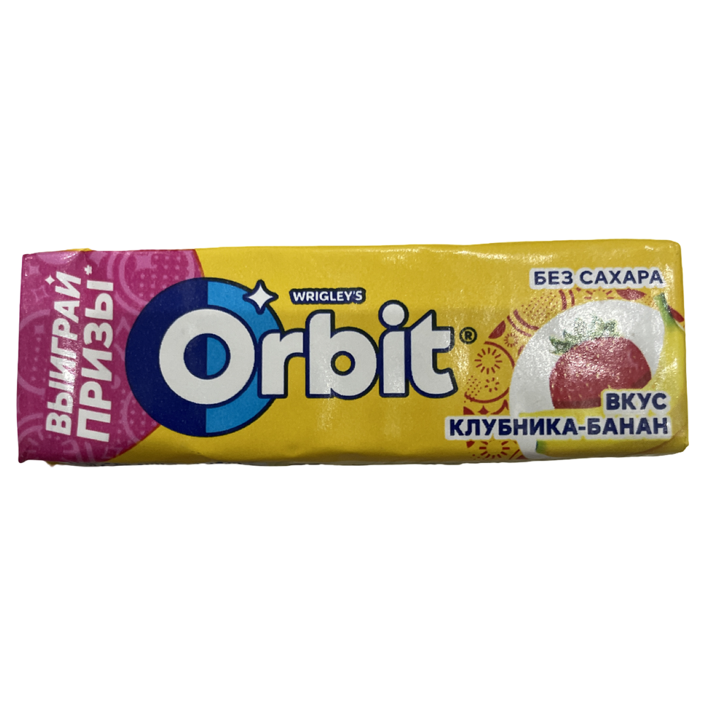 Резинка жевательная Orbit Клубника-Банан, 13.6г