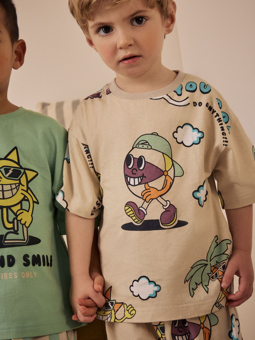 Пижама для мальчика Next AJ0-526, 3 шт., Голубой, Салатовый, Бежевый