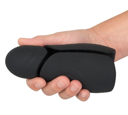 Черный силиконовый вибромастурбатор с нагревом Masturbator with 2 Functions