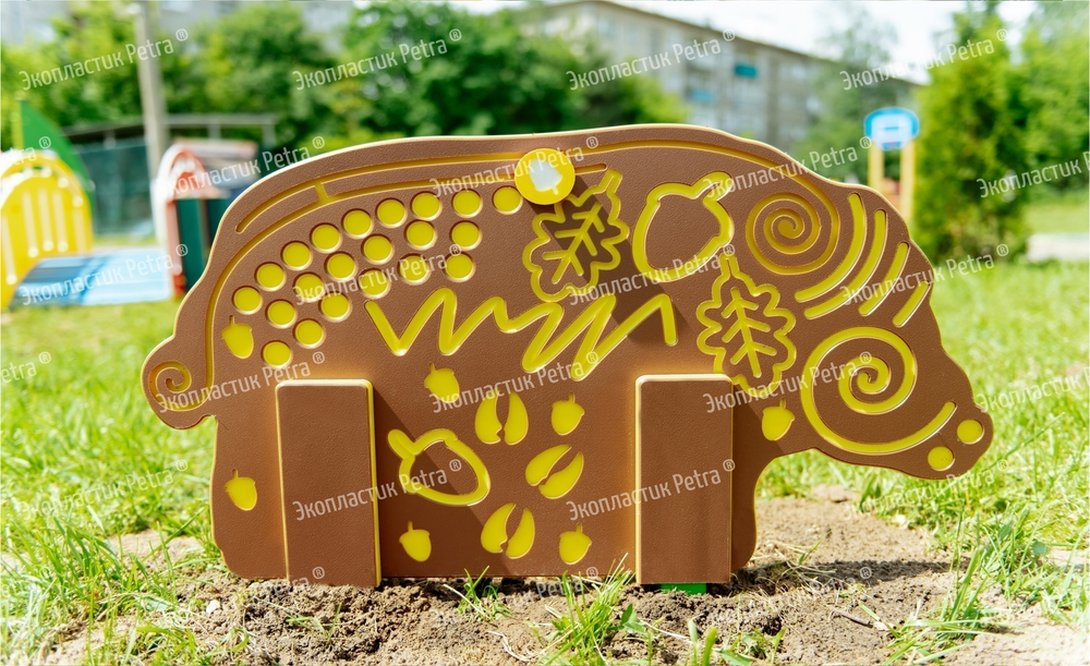 Уличный двусторонний модуль с сенсорными элементами Тактильный топиарий Животные леса