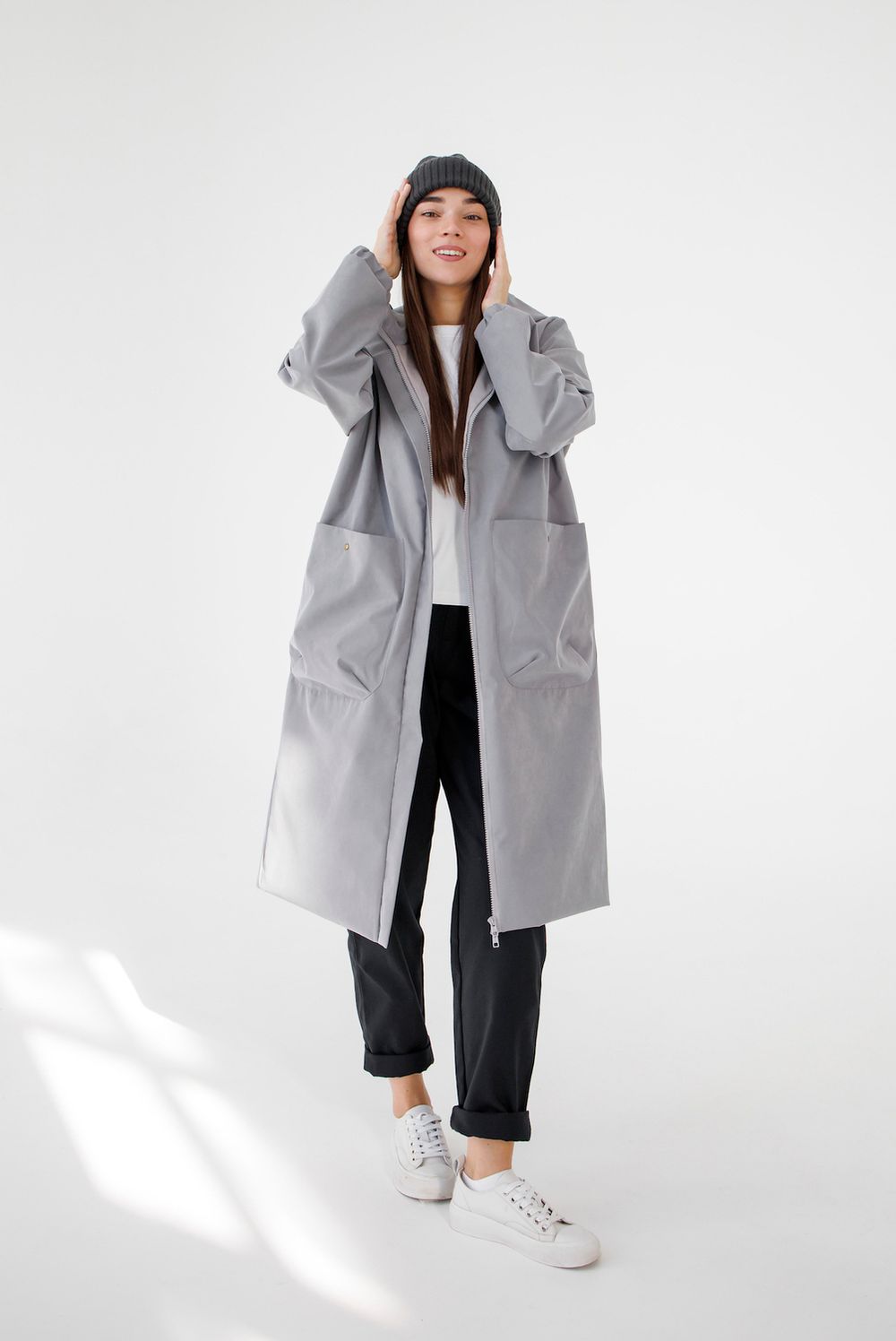 Плащ ko-ko-ko женский непромокаемый серый