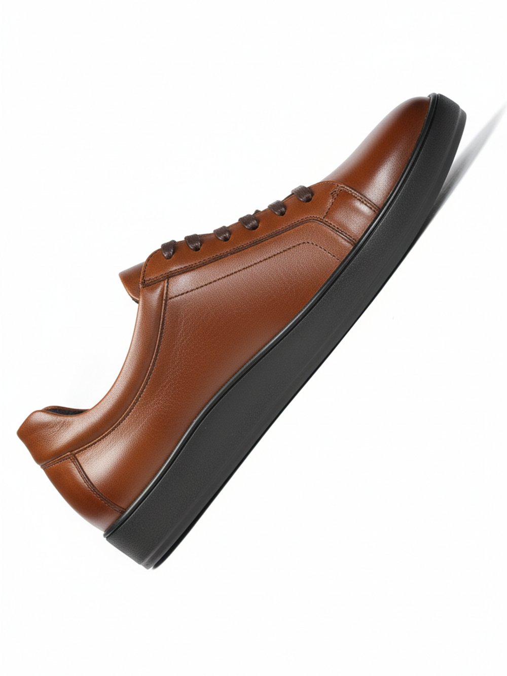 Коричневые для мужчин кеды из натуральной кожи Сити V534корич