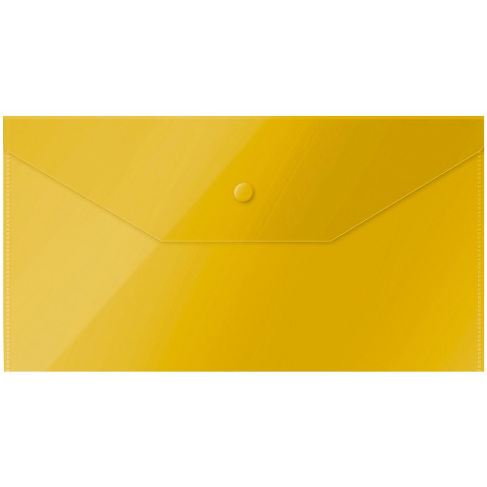 Папка-конверт с кнопкой 250*135 мм ОФФИС СПЭЙС желтая (281223)