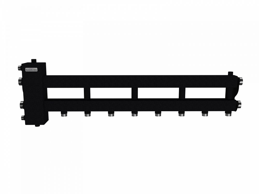 Коллектор балансировочный BM-100-5D (4 контура вниз и 1 в сторону)