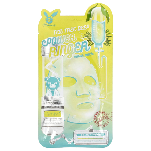 Elizavecca, Tea Tree Deep Power Ringer Beauty Mask Pack, 1 шт., 23 мл (0,78 жидк. Унции)