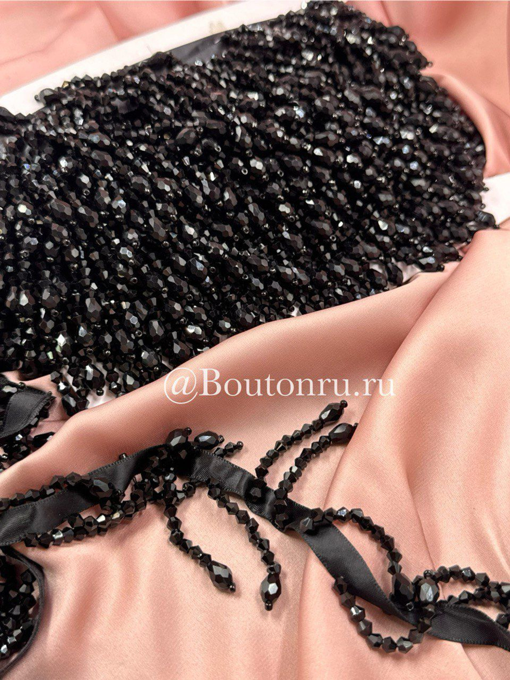 Бахрома черная биконусы 5,5 см