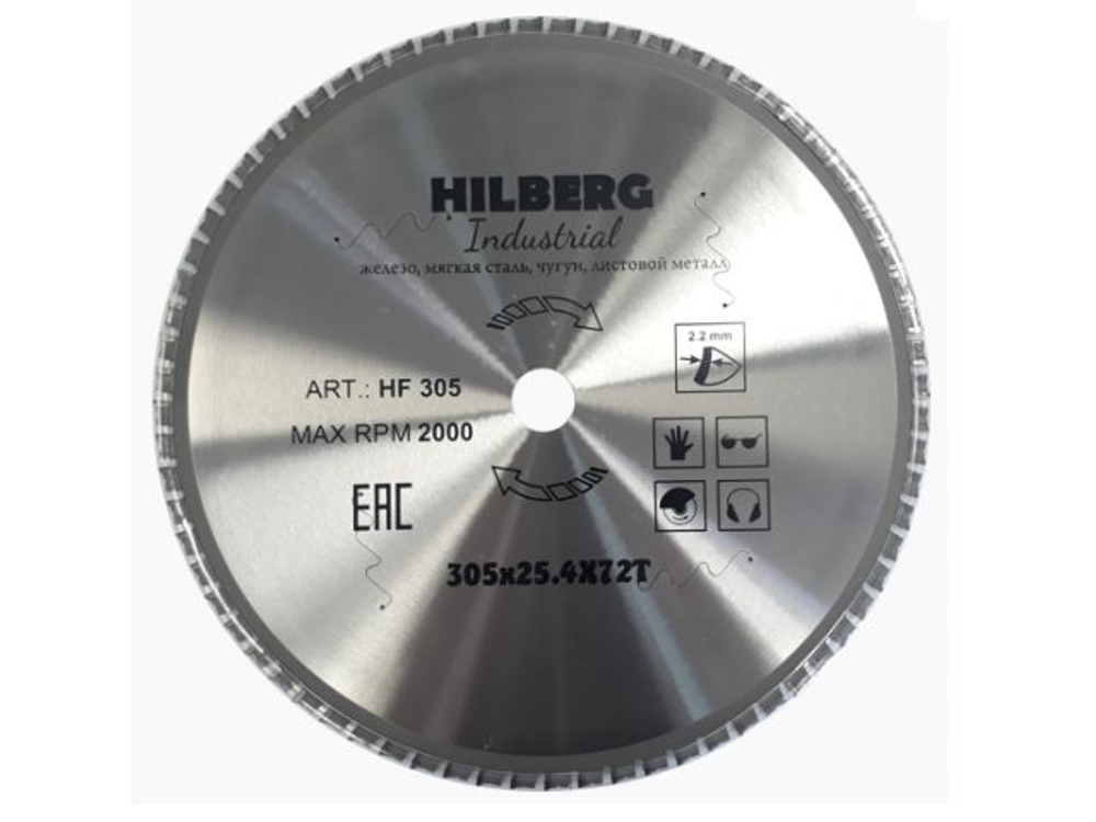 Диск пильный 305x25,4 мм 72 зуб.по металлу Hilberg Industrial