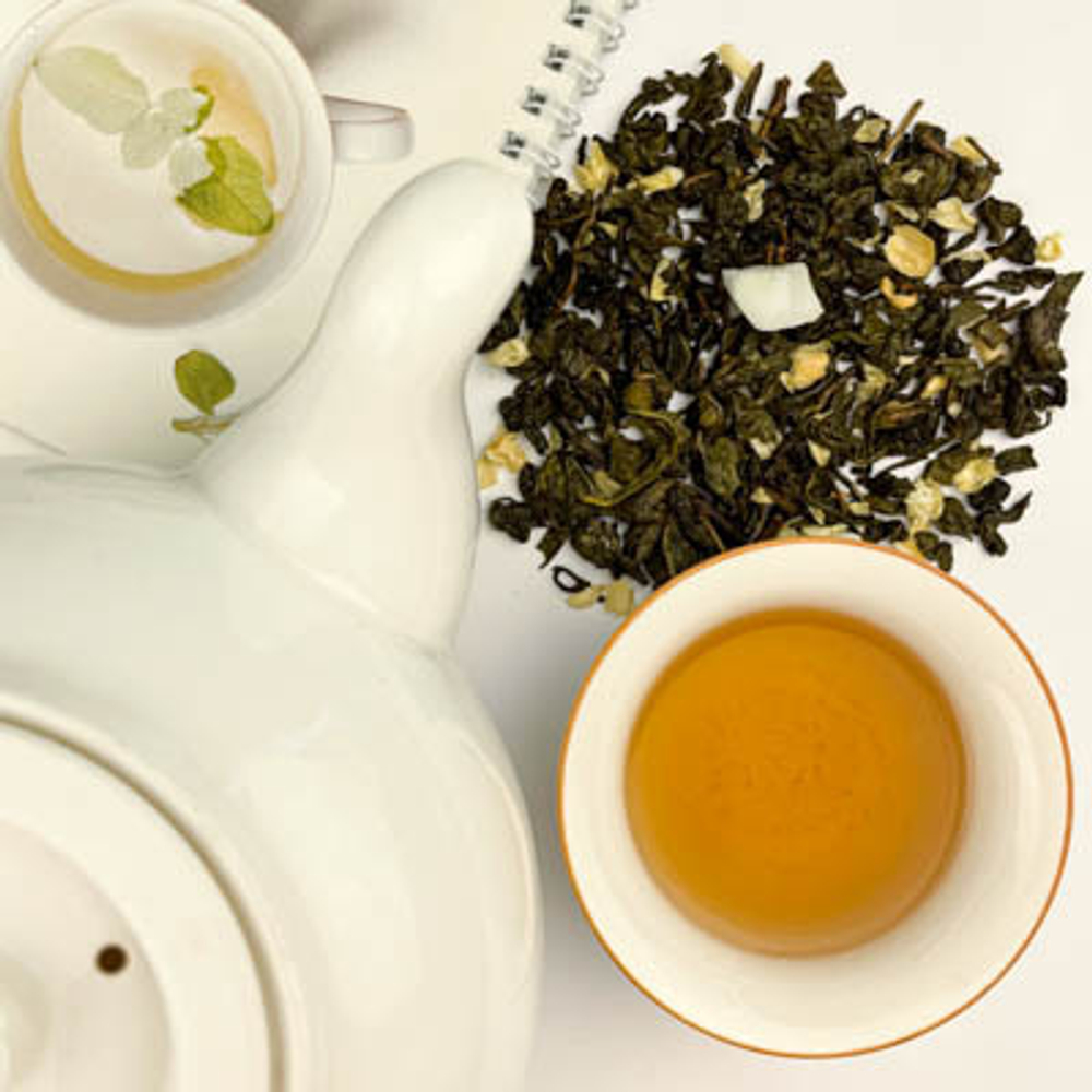Зеленый чай BERRY-TEA "Кокосовый" | 18гр под стакан | Эконом