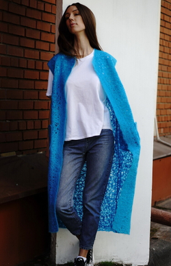 Ажурный жилет "Бирюза"