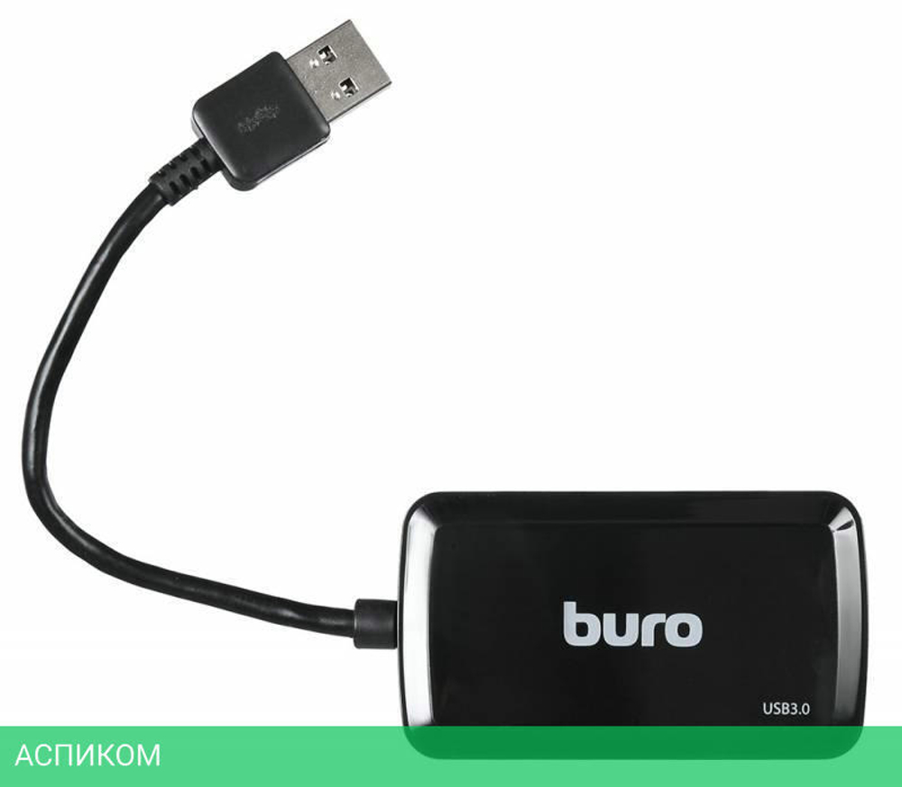 USB-хаб Buro BU-HUB4-U3.0-S черный