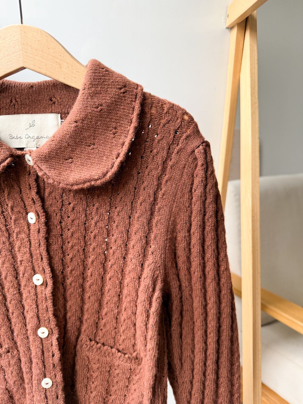 Кардиган с шерстью и кашемиром Bebe Organic, 104