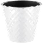 Горшок для цветов пластиковый 1,6л d-16см «Manhattan» c дренажной вставкой, белоснежный жасмин
