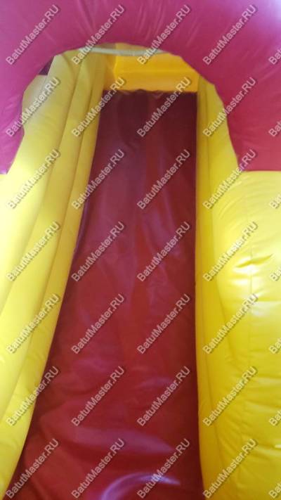 Надувной батут-горка "Слоник в джунглях с двумя горками с прямым скатом", 6*5*5.5 м