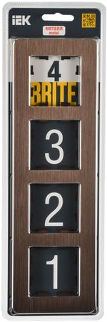 BRITE Рамка 4-местная РУ-4-1-Бр металл коричневый RE AL IEK
