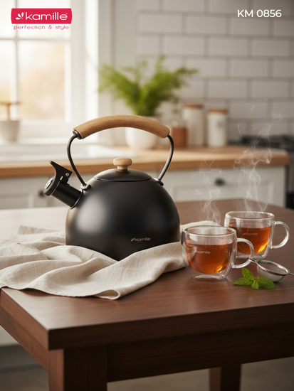 Чайник 2,5 л. из нержавеющей стали со свистком Kamille KM 0856
