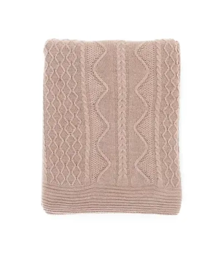 Плед 130x170 Косы-волны МПД034-08 бежевый