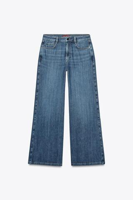 ZARA ДЖИНСЫ Z1975 WIDE LEG С ВЫСОКОЙ ПОСАДКОЙ, ВЫЦВЕТШИЙ СИНИЙ