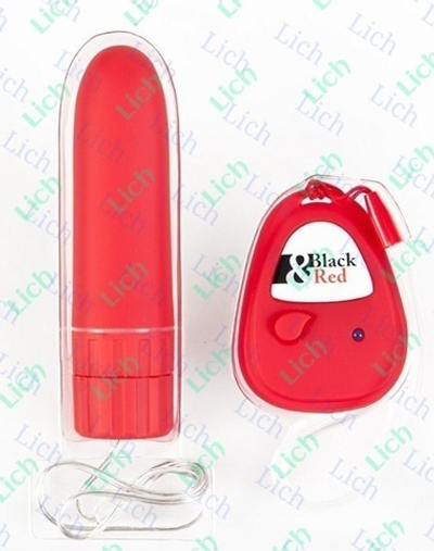 Красный мини-вибратор с пультом ДУ