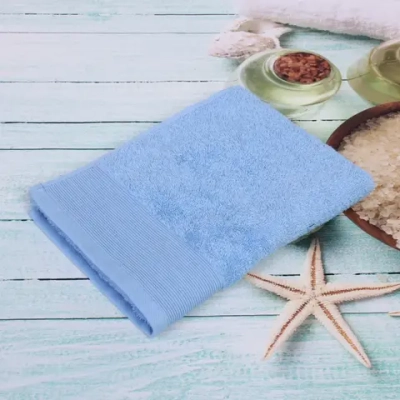 Полотенце махровое 50*90см «Neapol» цвет голубой 10520 плотность 450гр/м2 с петелькой-подвесом