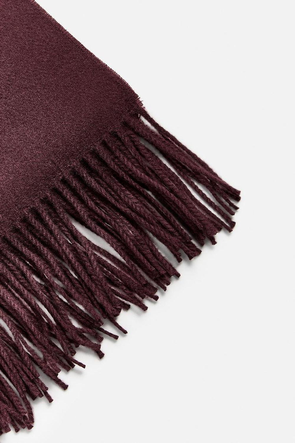 ZARA ШАРФ С БАХРОМОЙ, КАШТАНОВЫЙ