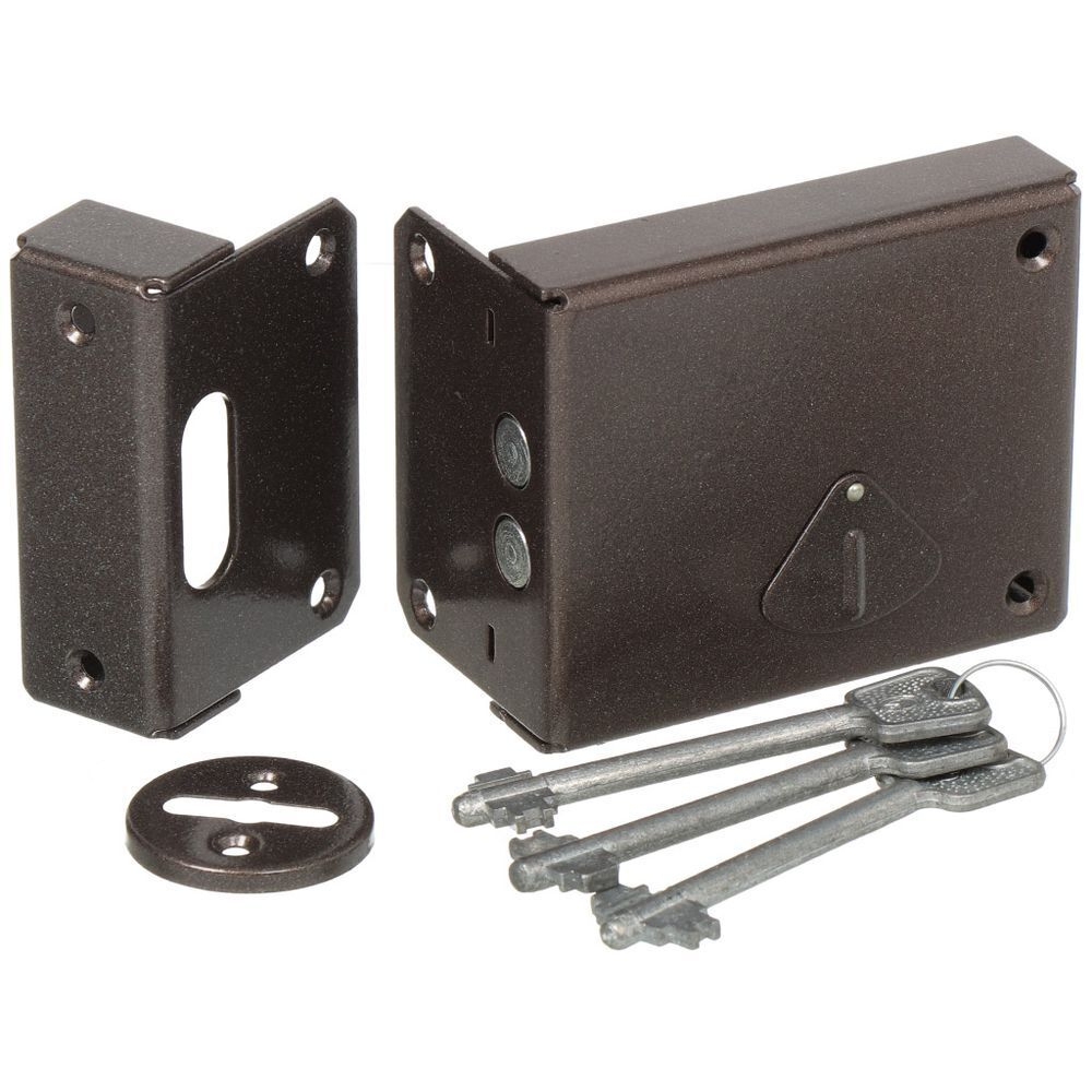 Замок накладной дверной, Строммашина, ЗН4СМ1-01, правый, корич