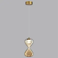 5093/4L PENDANT ODL25 415 античн.бронза/прозрачн./янтарный градиент/металл/стекло Подвес LED 4W 4000K 388Лм GLESSI
