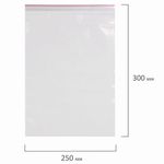 Пакеты с замком (гриппер), комплект 100 шт., 250х300 мм, ПВД, толщина 40 микрон, BRAUBERG, 606217