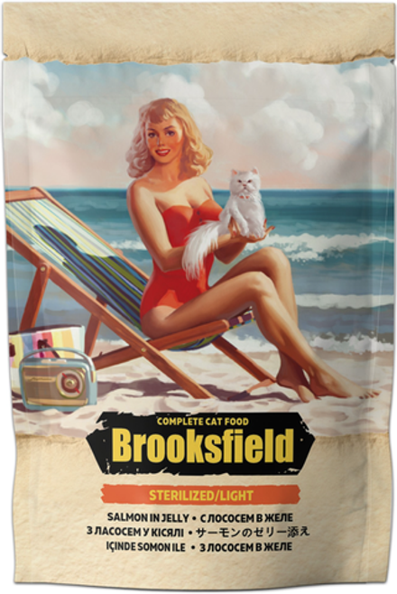 BROOKSFIELD Sterilized с Лососем в желе 85г.*22шт.
