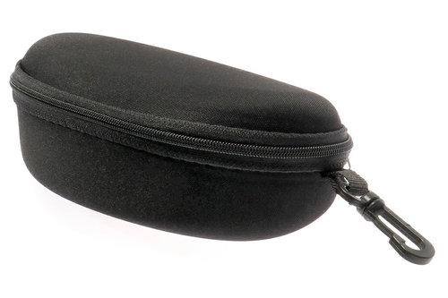 Футляр для очков на молнии с карабином, тканевый, чёрный