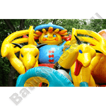 Большой надувной батут-горка "Гости города"