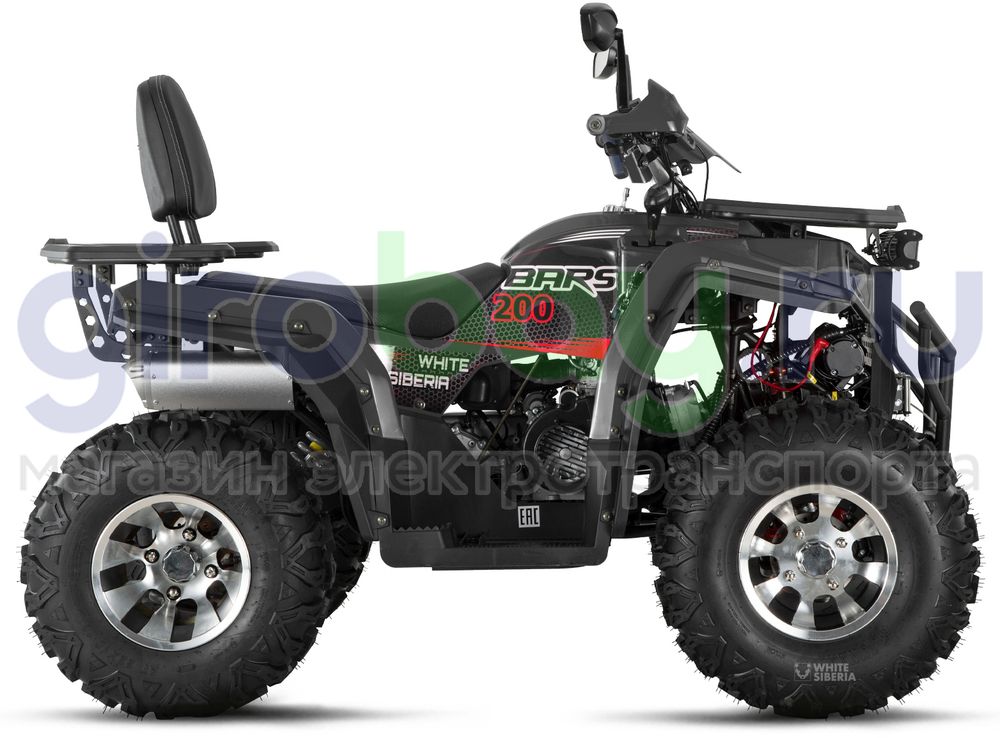 Бензиновый квадроцикл WHITE SIBERIA BARS 200CC PRO (Черный) фото №5