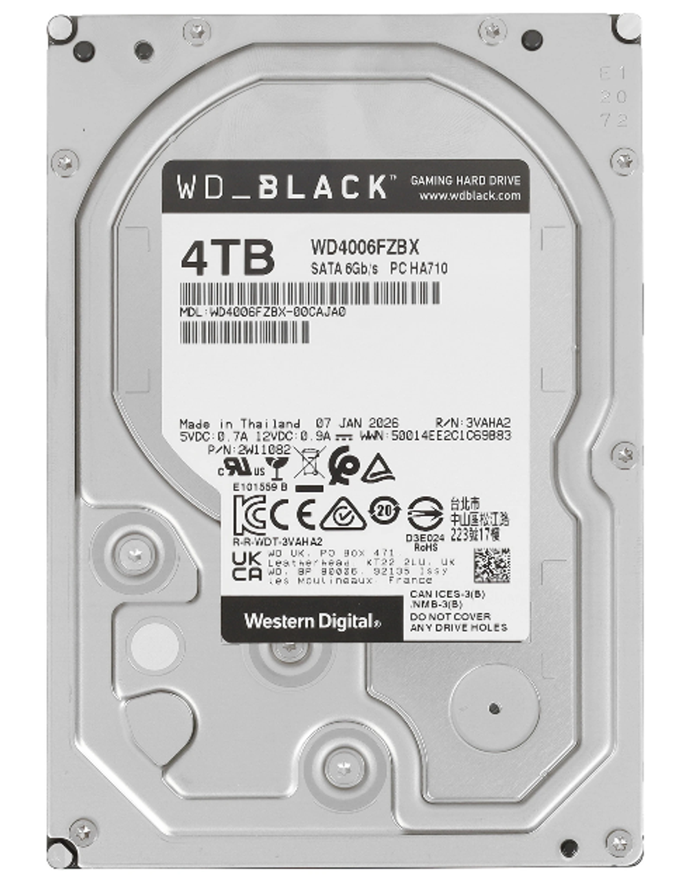 Жесткий диск Western Digital WD_BLACK 4 ТБ 3,5″ (WD4006FZBX)