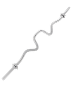 Гриф для штанги BB-102 W-образный, d=25 мм, металлический, с металлическими замками, хром, 120 см
